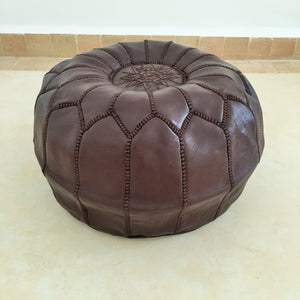 Pouf Cuir Marron