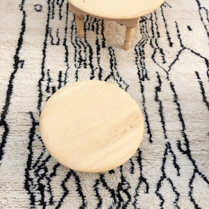 Table ronde bois de cèdre naturel artisanat