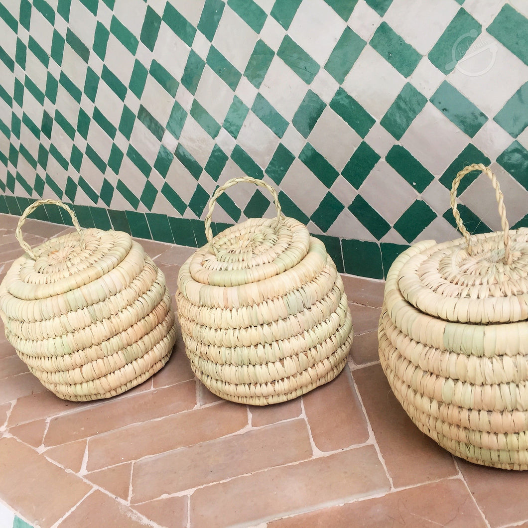 Corbeille ethnique berbère artisanat marocain vintage 